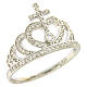 Ring AMEN Queen Crown silver 925 rhinestones s1