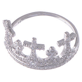 Ring AMEN King Crown silver 925 rhinestones