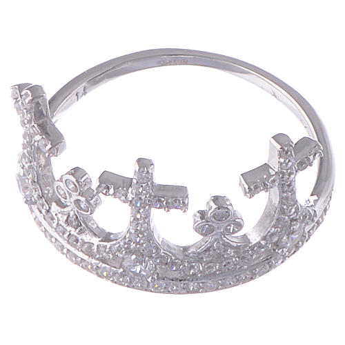 Anel Amen coroa prata 925 zircões 2