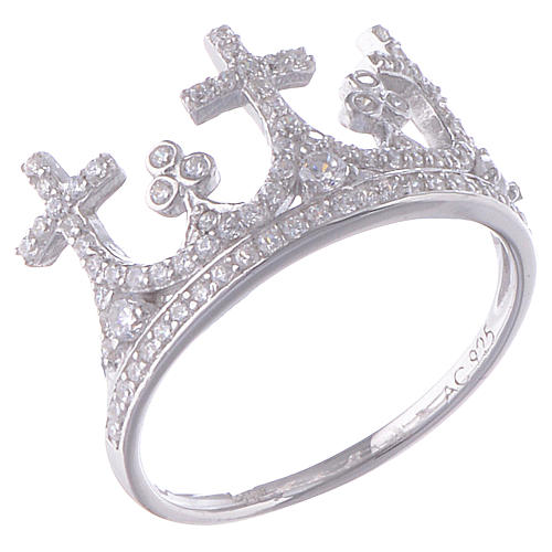 Ring AMEN King Crown silver 925 rhinestones 1