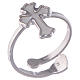 Ring AMEN Cross adjustable silver 925 and mother-of-pearl, Rhodium finish s1