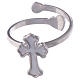 Ring AMEN Cross adjustable silver 925 and mother-of-pearl, Rhodium finish s2