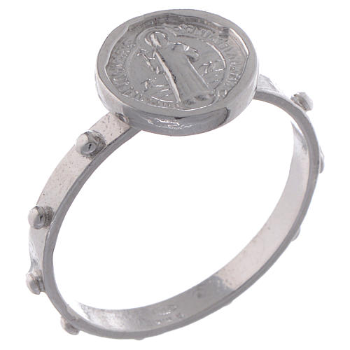 Rosenkranz Ring Silber 925 Hl. Benedikt 1