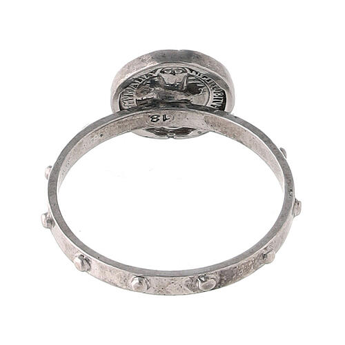 Saint Benedict single-decade ring in 925 silver 5