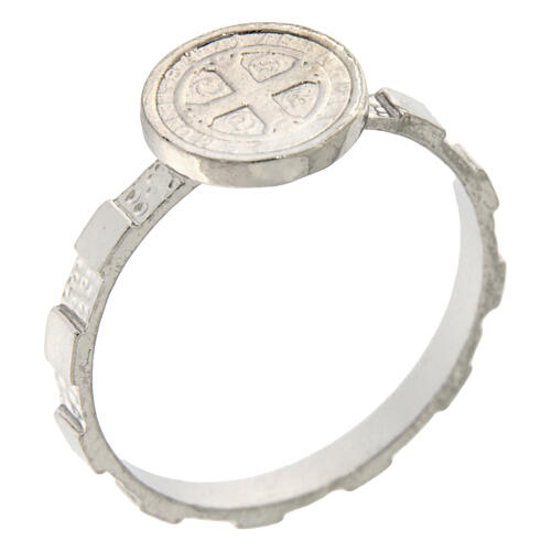 Bague en argent 925 avec médaille Saint Benoit 4