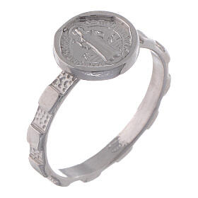 Saint Benedict medal ring in 925 silver