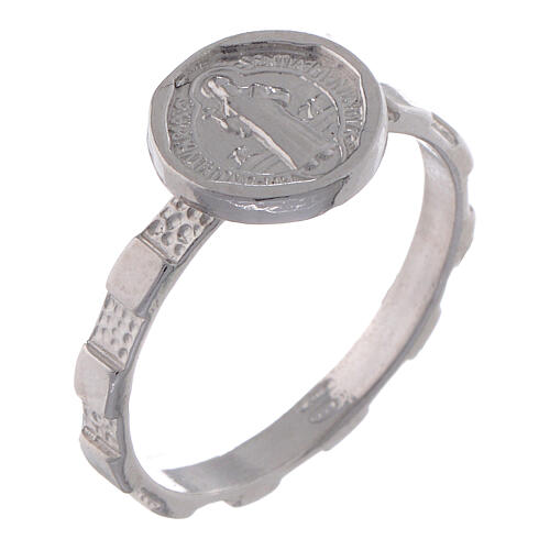 Saint Benedict medal ring in 925 silver 1