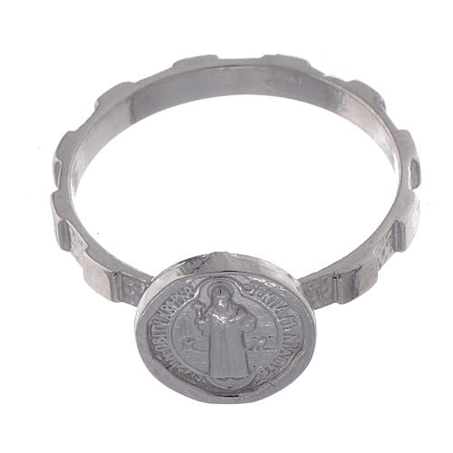 Saint Benedict medal ring in 925 silver 3