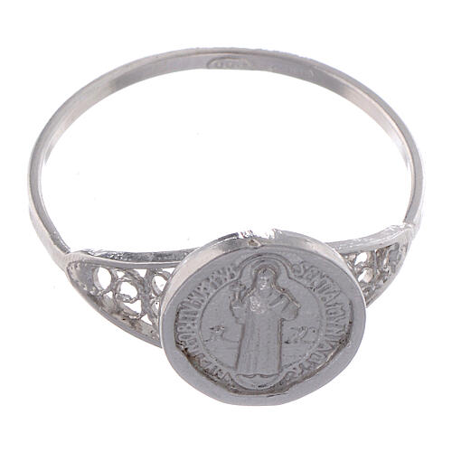 Saint Benedict ring in 800 silver 3