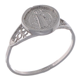 Bague Saint Benoît fine argent 800