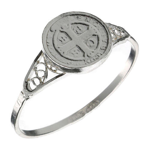 Bague Saint Benoît fine argent 800 2