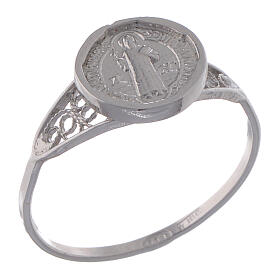 Saint Benedict ring in 800 silver