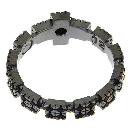 Zehner Ring schwarzen Silber 925 mit Zirkonen 4