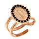 Ring in 925 silver with black zircons Miraculous Medal, rose-coloured s1