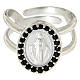 Ring in 925 silver with black zircons Miraculous Medal s2