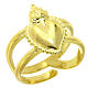 Anello dorato in argento 925 con cuore votivo pieno regolabile s1
