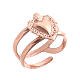 Ring in 925 silver with Votive Heart, golden, rose-coloured s1