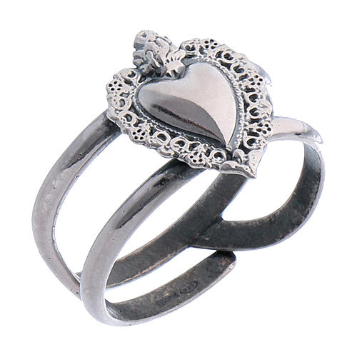 Silver ring with Votive Heart 1