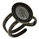 Ring in 925 silver with black zircons Miraculous Medal, black s1