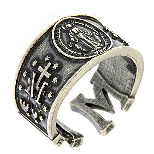 Ring in sterling silver Miraculous Medal 1