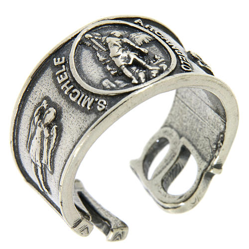 Anello Uomo San Michele In Acciaio Inossidabile Con Scudo E Scritta "Put On The Whole Armor Of God" - Gioiello Religioso Stile Motociclista, Regalo Per Compleanno O Religioso