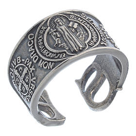 Ring in sterling silver Saint Benedict