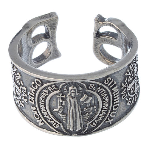 Ring in sterling silver Saint Benedict 2