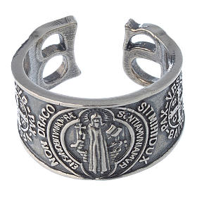 Anel São Bento em prata 925