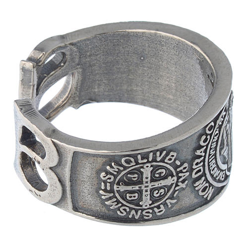 Ring in sterling silver Saint Benedict 3