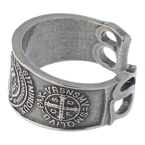 Ring in sterling silver Saint Benedict 4