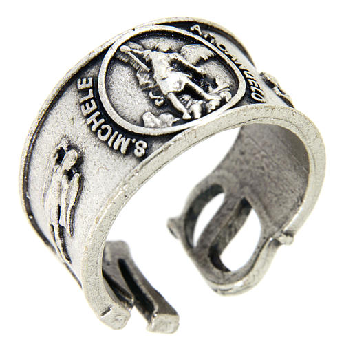 Ring in pewter Saint Michael the Archangel 1