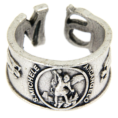 Ring in pewter Saint Michael the Archangel 2