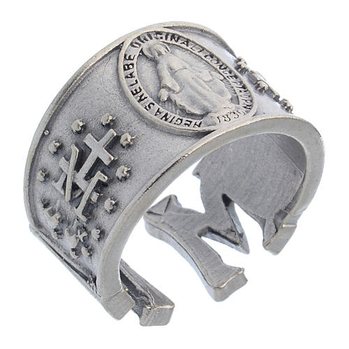 Ring in pewter Miraculous Medal 1