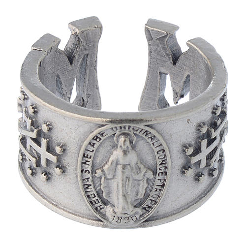 Ring in pewter Miraculous Medal 2