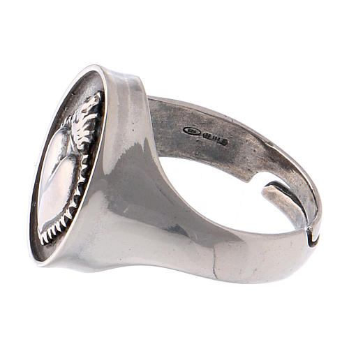 Ring votive heart in burnished silver 3