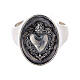 Ring with ex-voto heart in burnished silver s2