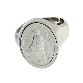 Ring in sterling silver with Miraculous Medal