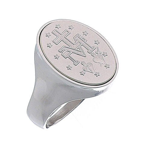 Ring in sterling silver with Miraculous Medal image 1