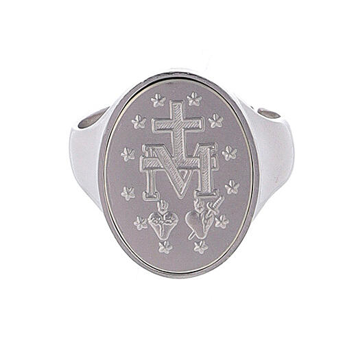 Miraculous medal ring in sterling silver 2