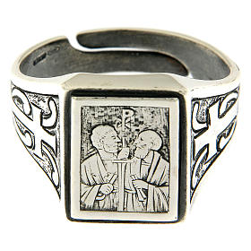Ring in sterling silver with Lord's Vineyard symbol, antique effect