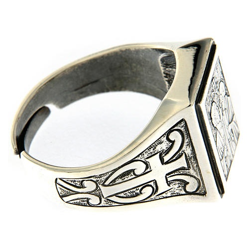 Ring in sterling silver with Lord's Vineyard symbol, antique effect 4