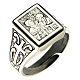 Ring in sterling silver with Lord's Vineyard symbol, antique effect s1