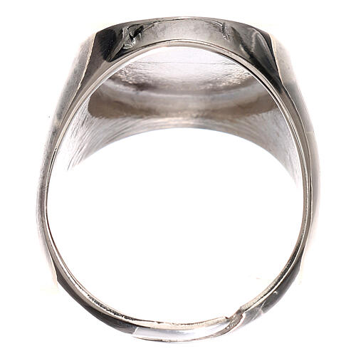 Ring in silver with Saint Benedict symbol 3