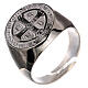 Sterling silver Saint Benedict medal ring s1