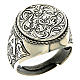 Ring in sterling silver with flower engraving s1