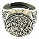 Ring in sterling silver with flower engraving s2