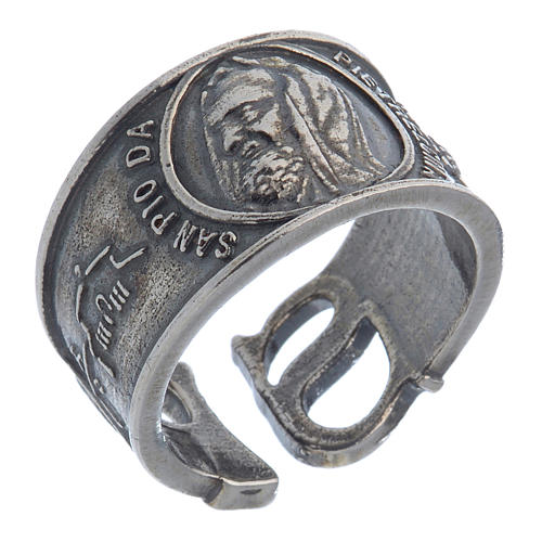 Ring in silver Saint Pio of Pietralcina 1
