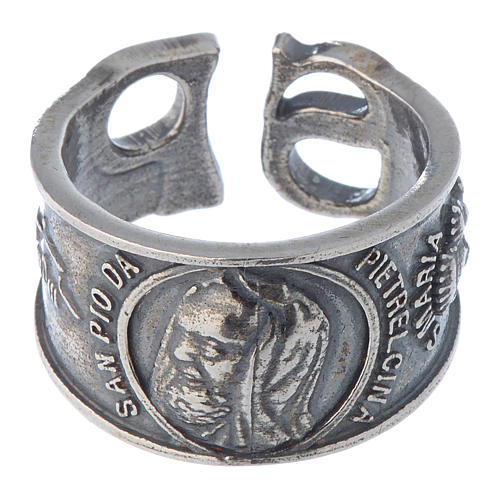 Ring in silver Saint Pio of Pietralcina 2