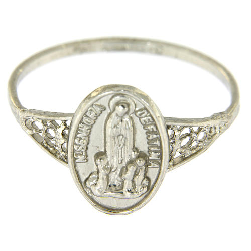 Anello Madonna di Fatima in filigrana argento 800 2