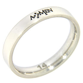 Bagues religieuses: Bague AMEN argent 925 rhodié